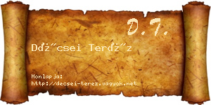 Décsei Teréz névjegykártya