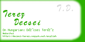 terez decsei business card